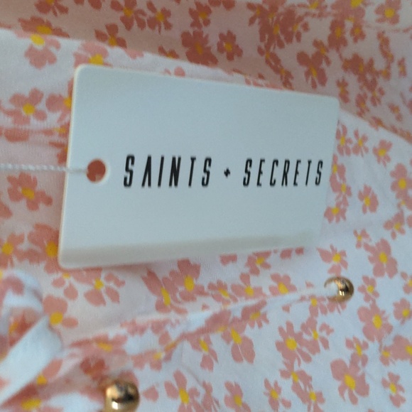 Saints + Secrets Women's Size US M Pink Floral Print Halter Dress New with Tags - Picture 5 of 14